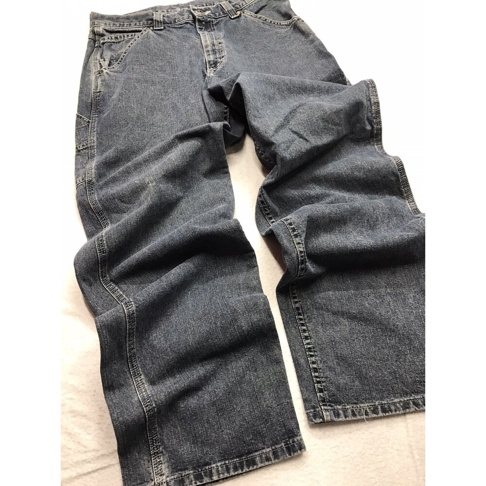 Vintage 80s LEE Baggy Carpenter Jeans Men 33x32 USA Made Buddy Lee Dark Wash
